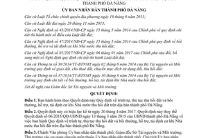 Quyết định 15/2017/QĐ-UBND trình tự thủ tục thu hồi đất bồi thường hỗ trợ tái định cư Đà Nẵng