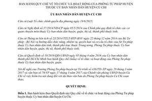 Quyết định 01/2017/QĐ-UBND Quy chế tổ chức hoạt động Phòng Tư pháp Hồ Chí Minh 2017