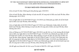 Quyết định 920/QĐ-UBND về đánh giá chấm điểm bình xét thi đua tỉnh Khánh Hòa năm 2017