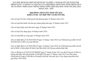 Nghị quyết 15/2017/NQ-HĐND sửa đổi Điều 1 20/2015/NQ-HĐND Đề án Giao thông nông thôn Yên Bái