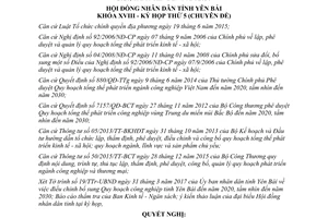 Nghị quyết 08/NQ-HĐND 2017 điều chỉnh Quy hoạch phát triển công nghiệp Yên Bái 2020 2030