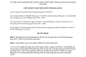 Quyết định 592/QĐ-UBND 2017 Bộ tiêu chí xã nông thôn mới Hà Giang 2016 2020