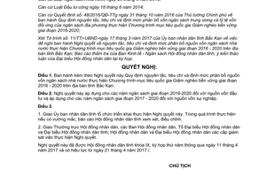 Nghị quyết 07/2017/NQ-HĐND định mức phân bổ vốn ngân sách giảm nghèo Bắc Kạn 2016 2020