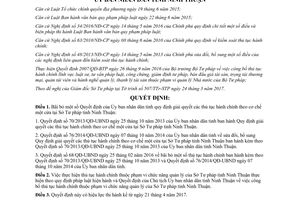 Quyết định 28/2017/QĐ-UBND bãi bỏ Quyết định giải quyết thủ tục một cửa Sở Tư pháp Ninh Thuận