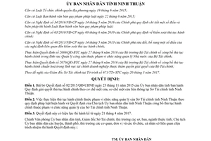 Quyết định 26/2017/QĐ-UBND bãi bỏ 82/2015/QĐ-UBND thủ tục hành chính một cửa Ninh Thuận