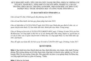 Quyết định 13/2017/QĐ-UBND quy định điều kiện tiêu chuẩn chức danh thuộc Sở Khoa học Sơn La