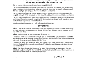 Quyết định 229/QĐ-UBND 2017 công bố bổ sung thủ tục mới bãi bỏ thuộc ngành xây dựng Kon Tum