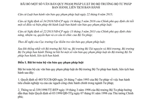 Thông tư 04/2017/TT-BTP bãi bỏ văn bản quy phạm pháp luật Bộ trưởng Bộ Tư pháp