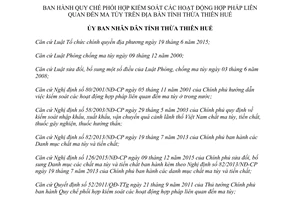 Quyết định 733/QĐ-UBND kiểm soát hoạt động hợp pháp về ma túy Thừa Thiên Huế 2017