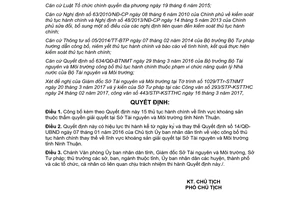 Quyết định 625/QĐ-UBND 2017 công bố thủ tục hành chính khoáng sản Sở Tài nguyên Ninh Thuận