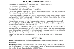 Quyết định 12/2017/QĐ-UBND Quy định về công tác quản lý giá trên địa bàn tỉnh Bình Thuận