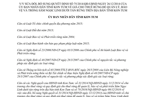 Quyết định 20/2017/QĐ-UBND Sửa đổi Quyết định 75/2014/QĐ-UBND Kon Tum 2017