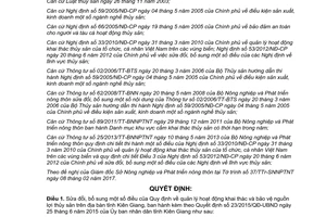 Quyết định 15/2017/QĐ-UBND sửa đổi 23/2015/QĐ-UBND bảo vệ nguồn thủy sản Kiên Giang