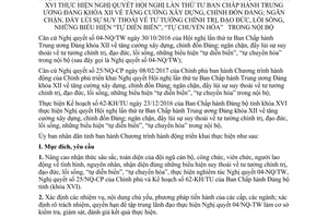 Chương trình 05/CTr-UBND thực hiện Nghị quyết 25/NQ-CP xây dựng chỉnh đốn Đảng Tuyên Quang