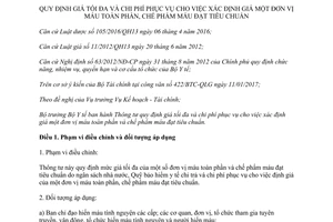 Thông tư 05/2017/TT-BYT chi phí xác định giá một đơn vị máu toàn phần chế phẩm máu tiêu chuẩn