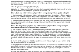 Thông tư 04/2017/TT-BYT Danh mục tỷ lệ điều kiện thanh toán vật tư y tế người tham gia bảo hiểm y tế