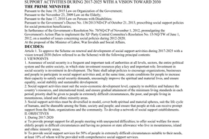 Decision 488/QD-TTg Scheme renewal development of social support activities 2017 2025 2030