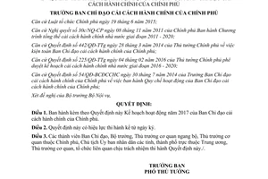 Quyết định 233/QĐ-BCĐCCHC 2017 Kế hoạch hoạt động Ban Chỉ đạo cải cách hành chính Chính phủ