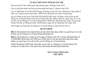 Quyết định 05/2017/QĐ-UBND Quy định tổ chức Sở Thông tin Truyền thông Quảng Trị 2017