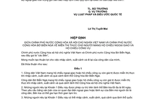 Thông báo 21/2017/TB-LPQT Hiệp định miễn thị thực Việt Nam Bờ Biển Ngà
