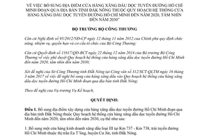 Quyết định 1341/QĐ-BCT thêm địa điểm xây cửa hàng xăng dầu dọc đường Hồ Chí Minh qua Đắk Nông 2017