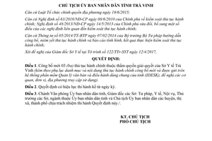 Quyết định 587/QĐ-UBND 2017 thủ tục hành chính thẩm quyền Sở Y tế Trà Vinh