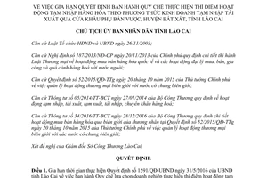 Quyết định 1223/QĐ-UBND gia hạn Quy chế thí điểm hoạt động tạm nhập tái xuất 2017