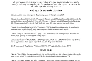 Quyết định 759/QĐ-UBND thủ tục hành chính ngành Tư pháp Quảng Trị 2017