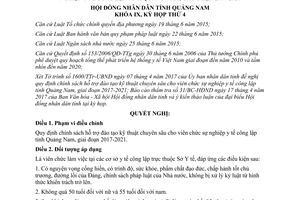 Nghị quyết 11/2017/NQ-HĐND hỗ trợ đào tạo kỹ thuật cho viên chức sự nghiệp y tế Quảng Nam