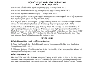 Nghị quyết 13/2017/NQ-HĐND chính sách khuyến khích thoát nghèo bền vững tỉnh Quảng Nam