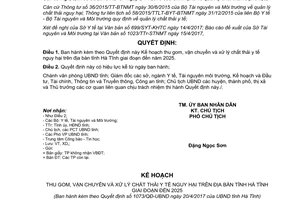 Quyết định 1073/QĐ-UBND 2017 thu gom vận chuyển xử lý chất thải y tế nguy hại Hà Tĩnh 2025