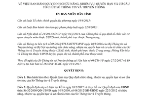 Quyết định 15/2017/QĐ-UBND quy định tổ chức Sở Thông tin Truyền thông Hà Tĩnh 2017