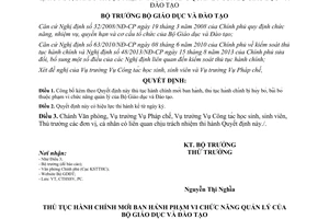 Quyết định 1349/QĐ-BGDĐT công bố thủ tục mới bị hủy bỏ bãi bỏ thuộc Bộ Giáo dục và Đào tạo quản lý 2017