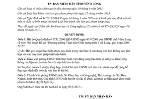 Quyết định 08/2017/QĐ-UBND bãi bỏ văn bản quy phạp pháp luật Vĩnh Long 2017