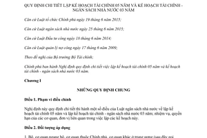 Nghị định 45/2017/NĐ-CP lập kế hoạch Tài chính 5 năm kế hoạch Tài chính ngân sách nhà nước 3 năm