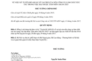 Quyết định 549/QĐ-TTg ký Tuyên bố ASEAN Hội nghị Cấp cao ASEAN lần thứ 30 2017