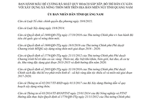 Quyết định 1306/QĐ-UBND 2017 đề cương rà soát quy hoạch bố trí dân cư Quảng Nam