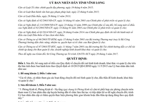 Quyết định 10/2017/QĐ-UBND Mô hình kinh doanh khai thác quản lý chợ Vĩnh Long 2017