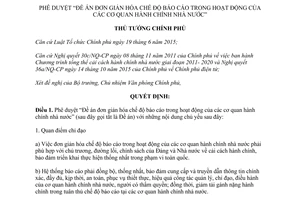 Quyết định 559/QĐ-TTg Đề án đơn giản hóa chế độ báo cáo trong hoạt động cơ quan hành chính 2017