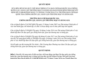 Quyết định 264/QĐ-BCĐ389 sửa đổi Quy chế Ban Chỉ đạo quốc gia chống buôn lậu gian lận 2017
