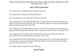 Quyết định 565/QĐ-TTg chương trình mục tiêu Phát triển hệ thống trợ giúp xã hội 2016 2020 2017