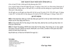 Quyết định 1024/QĐ-UBND 2017 quy trình tiếp nhận giải quyết hồ sơ thủ tục Sở Xây dựng Sơn La