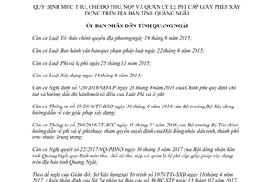Quyết định 17/2017/QĐ-UBND mức thu lệ phí cấp giấy phép xây dựng Quảng Ngãi