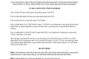 Quyết định 10/2017/QĐ-UBND trách nhiệm người đứng đầu cơ quan nhà nước Nam Định 2017