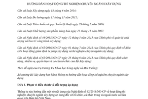 Thông tư 06/2017/TT-BXD hướng dẫn hoạt động thí nghiệm chuyên ngành xây dựng