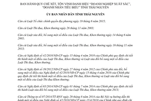 Quyết định 07/2017/QĐ-UBND quy chế xét tôn vinh danh hiệu Doanh nghiệp xuất sắc Thái Nguyên