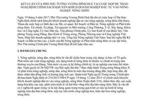 Thông báo 208/TB-VPCP 2017 khuyến khích doanh nghiệp đầu tư vào nông nghiệp nông thôn