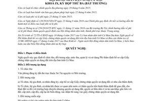 Nghị quyết 03/2017/NQ-HĐND phí thẩm định cấp Giấy chứng nhận quyền sử dụng đất Cà Mau