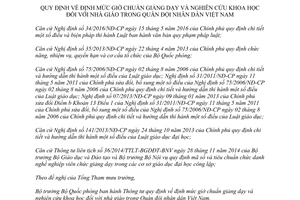 Thông tư 96/2017/TT-BQP định mức giờ chuẩn giảng dạy nghiên cứu với nhà giáo trong Quân đội