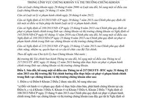 Thông tư 36/2017/TT-BTC sửa đổi Thông tư 217/2013/TT-BTC xử phạt hành chính chứng khoán